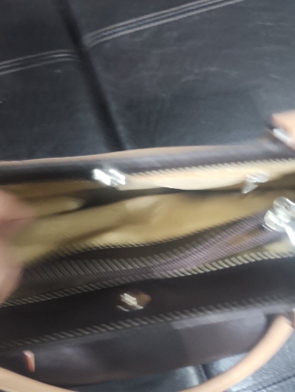 Classic Brown Tote with Beige Accents by - Picture 6 of 15
